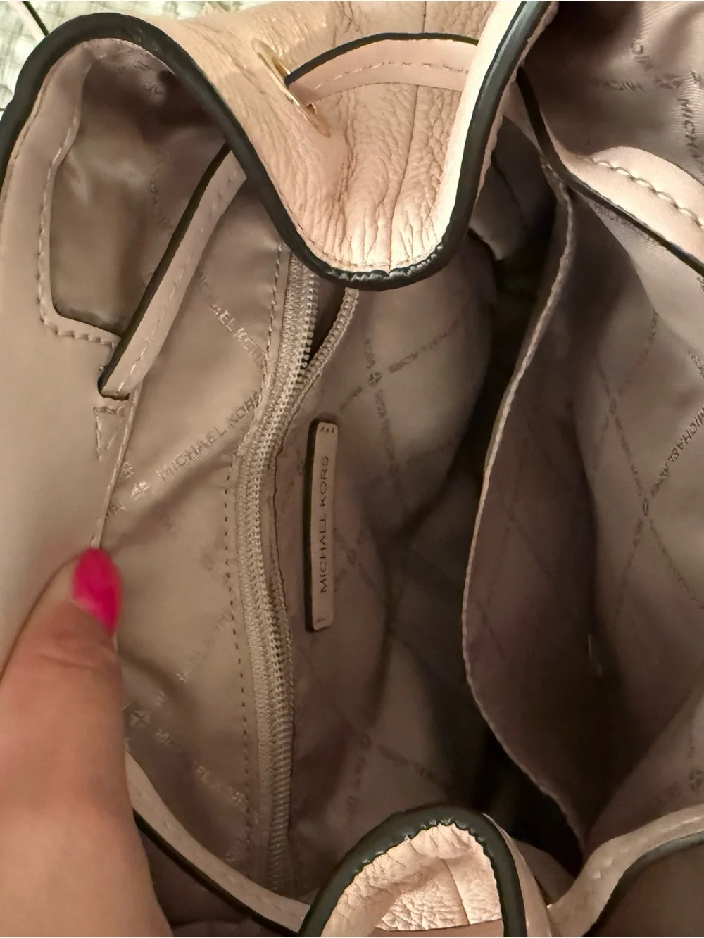 Michael Kors Blush Pink Leather Backpack Purse & Wallet